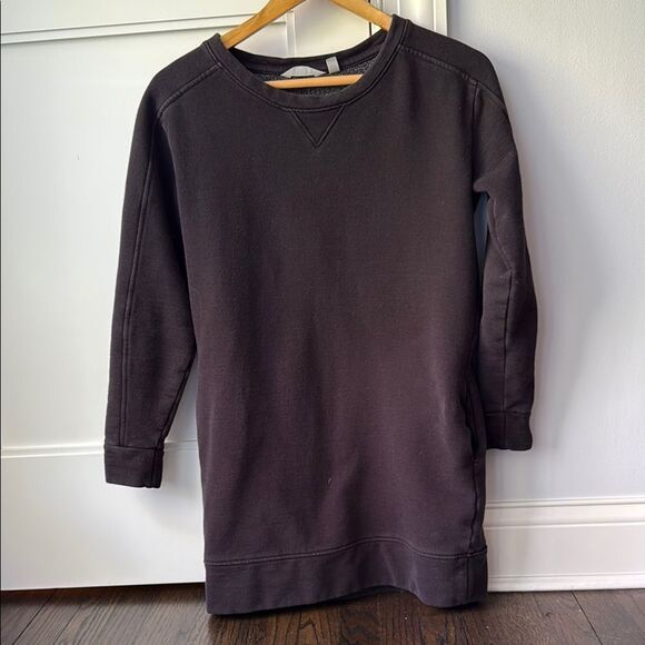 Athleta Lolo Sweatshirt Dress XS Black Long Sleeve Crewneck - Picture 4 of 8